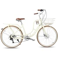 Amazon | Acnivko 自転車 シティーサイクル オシャレママチャリ シティ